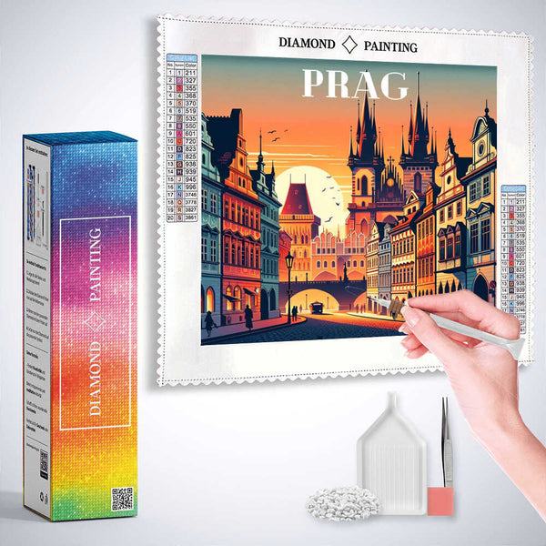 Dusk in Prague — Diamond Painting Kit, product view 3