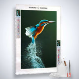 Kingfisher out of the water — Diamond Painting Kit, product view 2