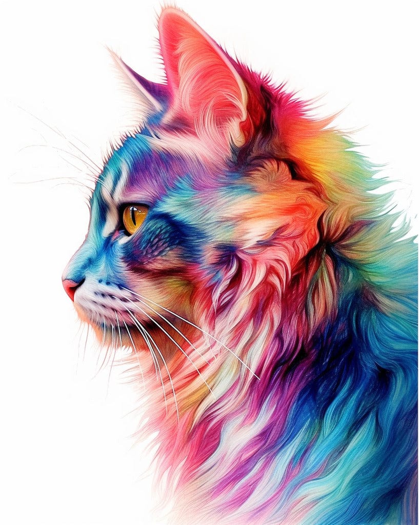Neon Kitten — Diamond Painting Kit design