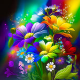 Rainbow Flowers — Diamond Painting Kit design