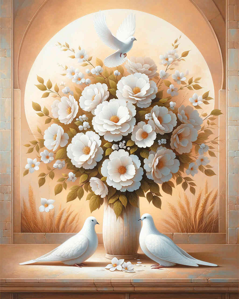 Couple of peace doves — Diamond Painting Kit design