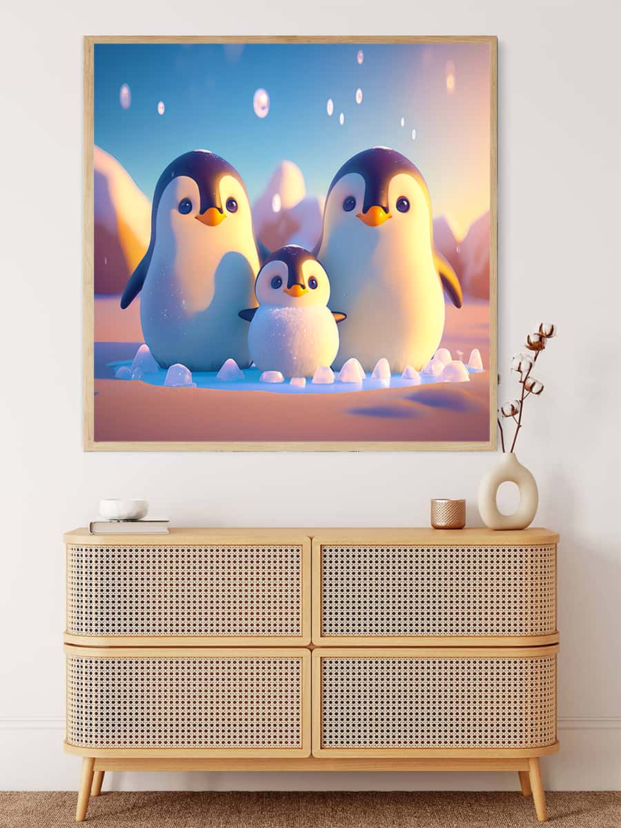 Penguin Family — Diamond Painting Kit, product view 3