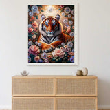 Tiger between flowers — Diamond Painting Kit, product view 2