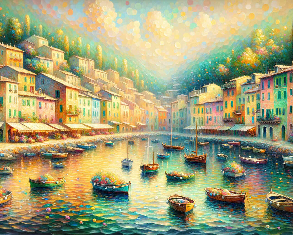 A Harbor Full of Boats — Diamond Painting Kit design