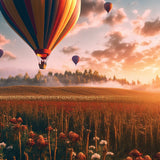 Hot air balloons over lavender fields — Diamond Painting Kit design
