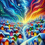Colorful abstract houses — Diamond Painting Kit design