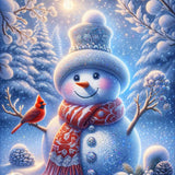 Snowman in a snowfall — Diamond Painting Kit design