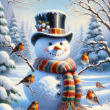 Dressed Snowman — Diamond Painting Kit design