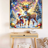 Deer and fawn Christmas — Diamond Painting Kit, product view 2