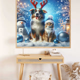Dog and Cat Winter — Diamond Painting Kit, product view 2