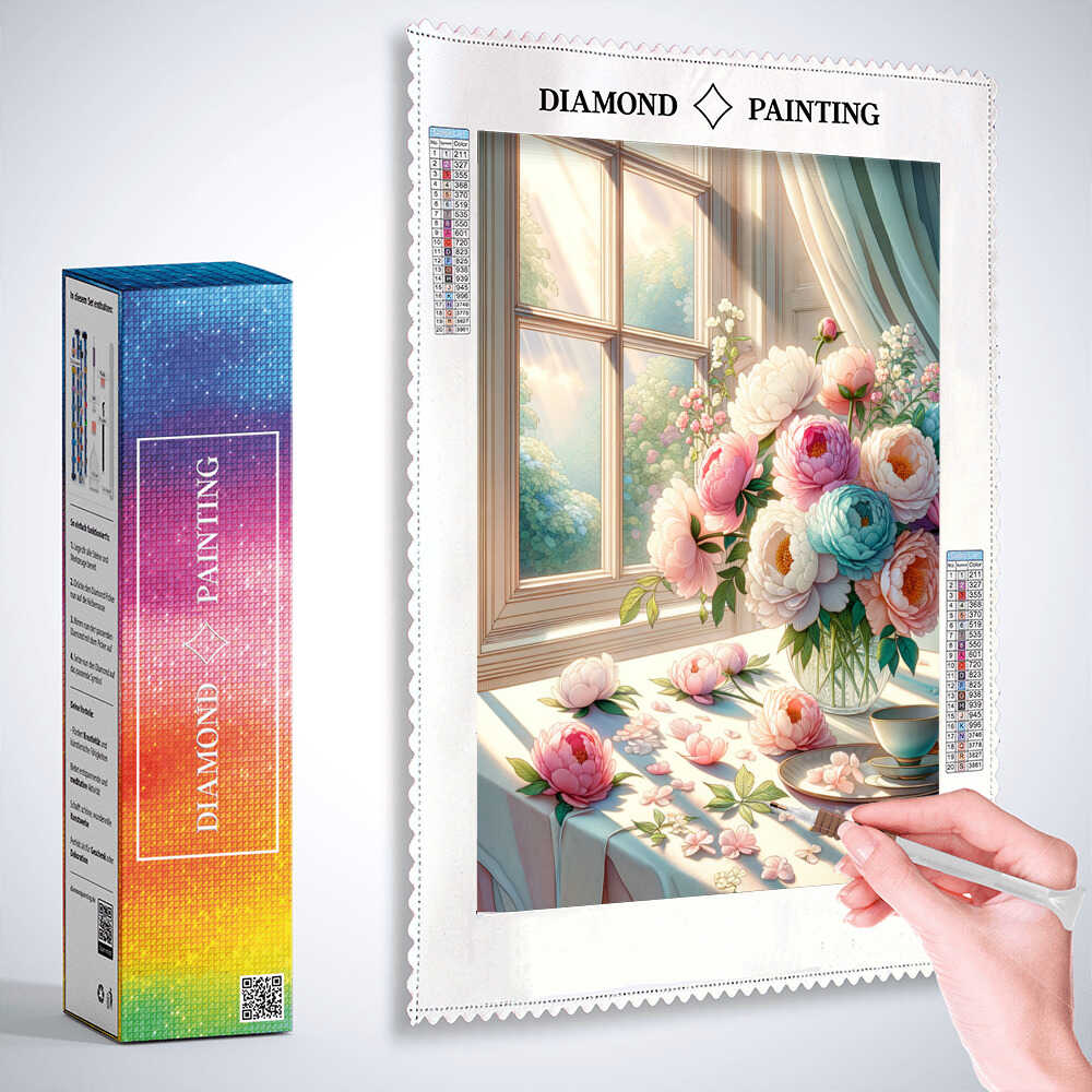 Peony tablecloth — Diamond Painting Kit, product view 3