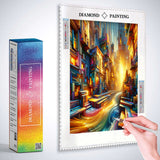 Crooked abstract city — Diamond Painting Kit, product view 3