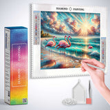 Flamingos at the sea — Diamond Painting Kit, product view 3
