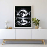 Black and white moon reflection — Diamond Painting Kit, product view 2