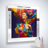 Color Explosion Women's Hairstyle — AB Diamond Painting Kit, product view 2