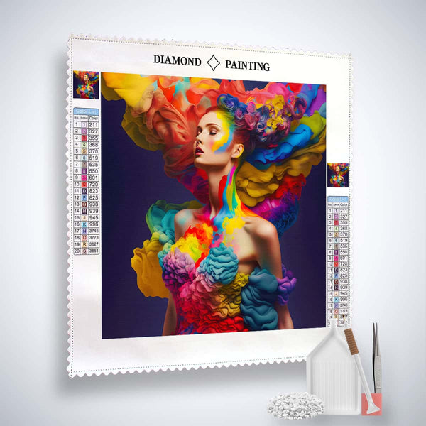 Color Explosion Women's Hairstyle — AB Diamond Painting Kit, product view 2