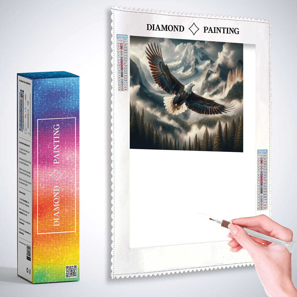 Two dandelions in the sunset — Diamond Painting Kit, product view 3