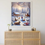 Snowman with animal family — Diamond Painting Kit, product view 2