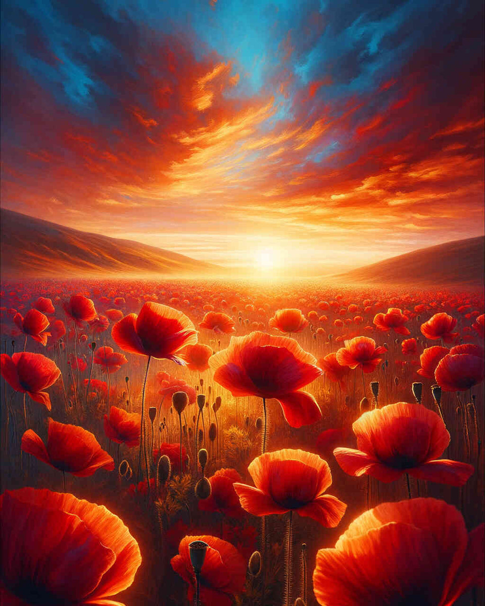 Poppies in the sunset — Diamond Painting Kit design