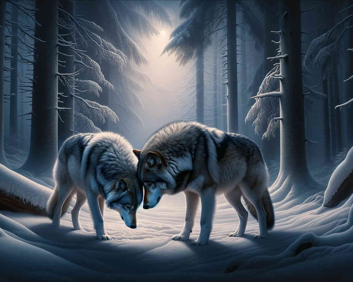 Wolves Following a Scent — Diamond Painting Kit design
