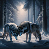 Wolves Following a Scent — Diamond Painting Kit design