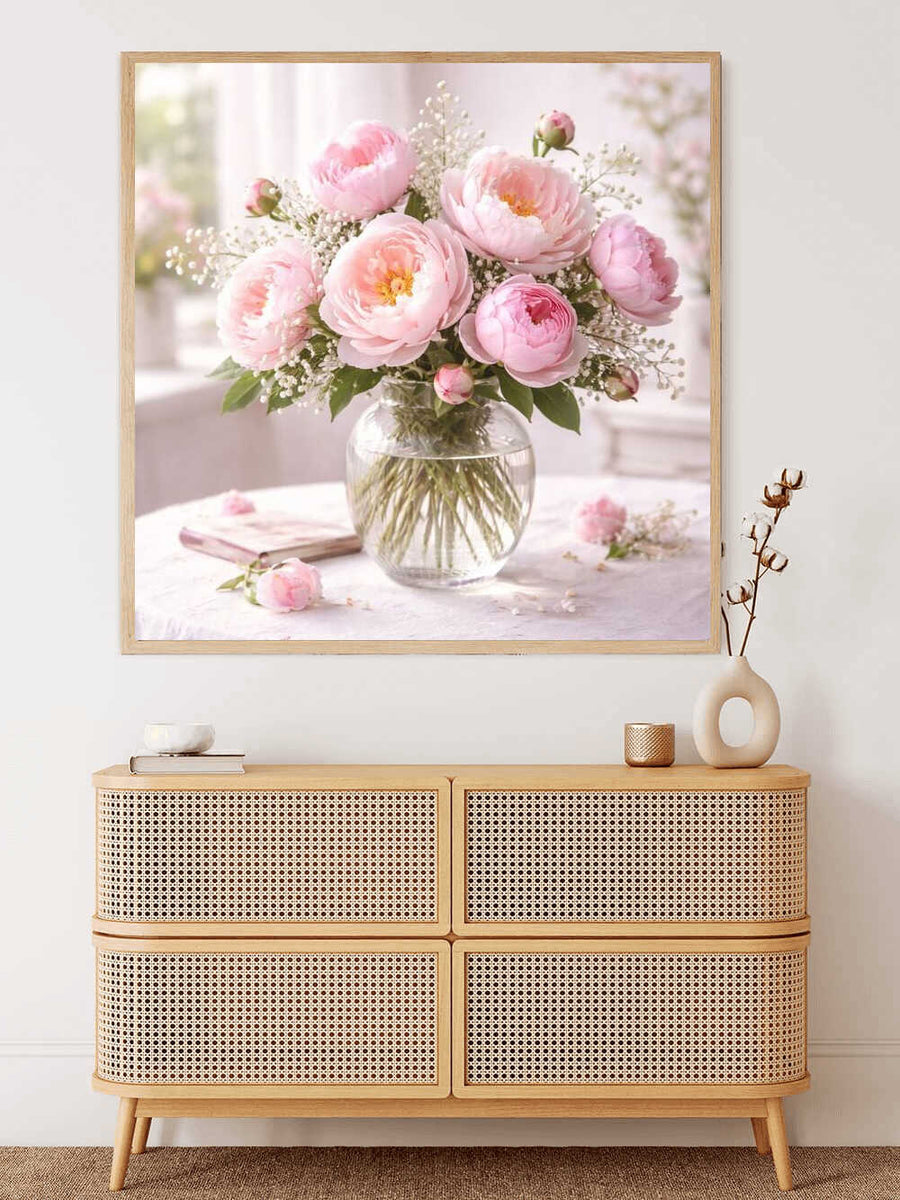 Pastel Peony Romance — Diamond Painting Kit, product view 2