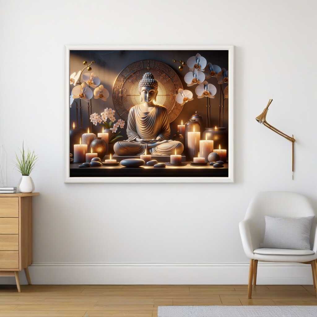 Buddha and Candles — Diamond Painting Kit, product view 2