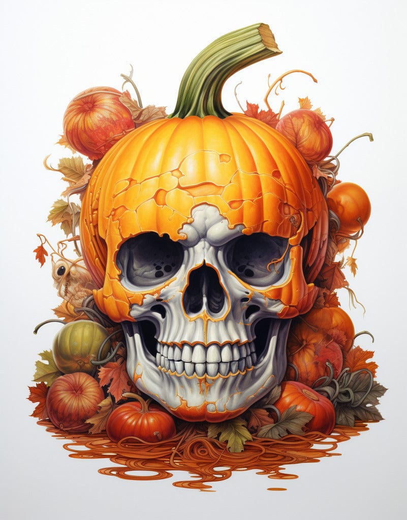 Skull, Pumpkin — Diamond Painting Kit design