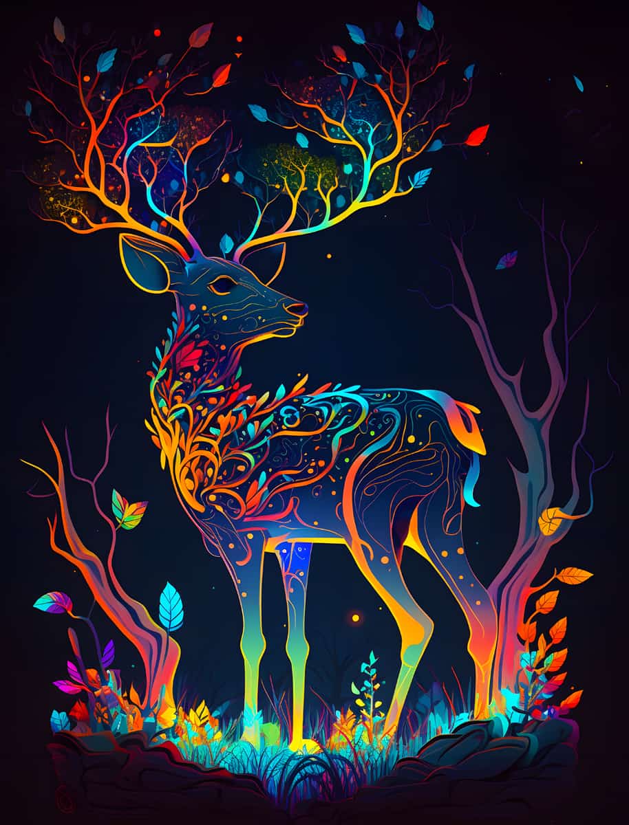 Glowing Deer — AB Diamond Painting Kit design
