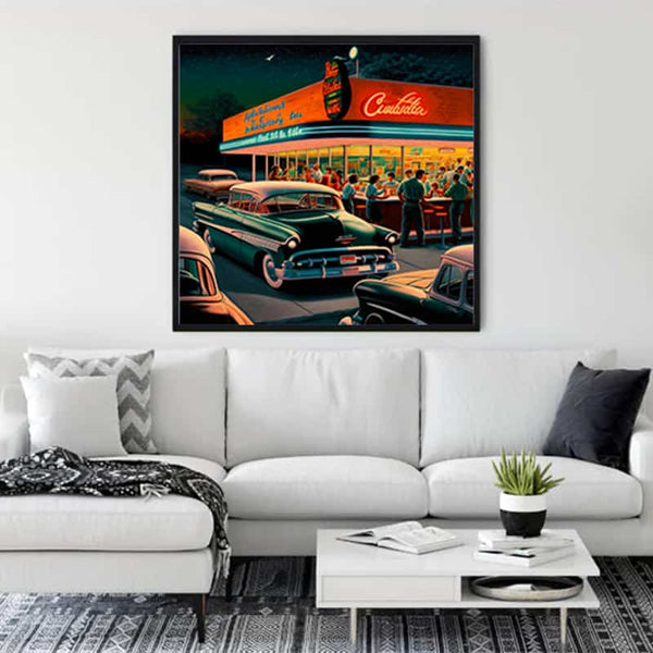 Vintage petrol station and chrome jewel — Diamond Painting Kit, product view 3