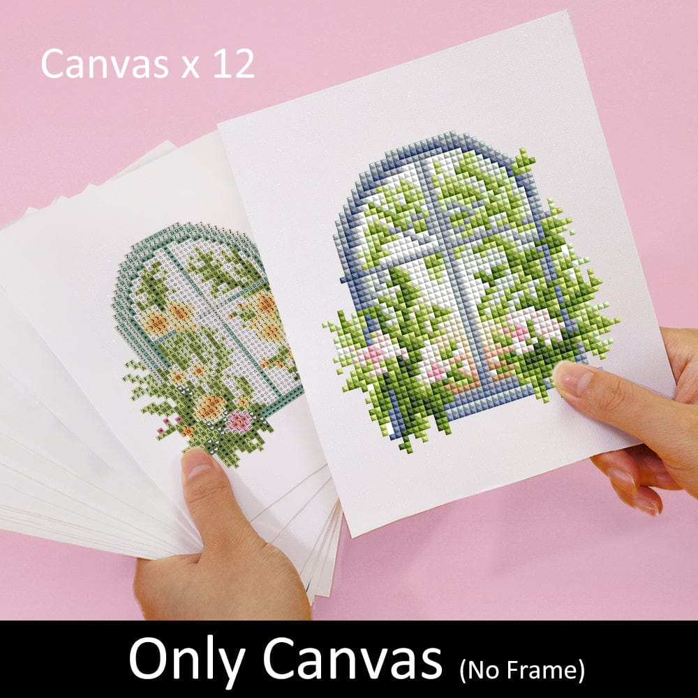 Floral Windows, Set of 12 — Mini Diamond Painting Set, product view 13