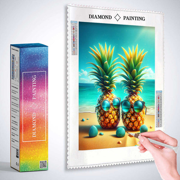 Pineapple with sunglasses — Diamond Painting Kit, product view 3