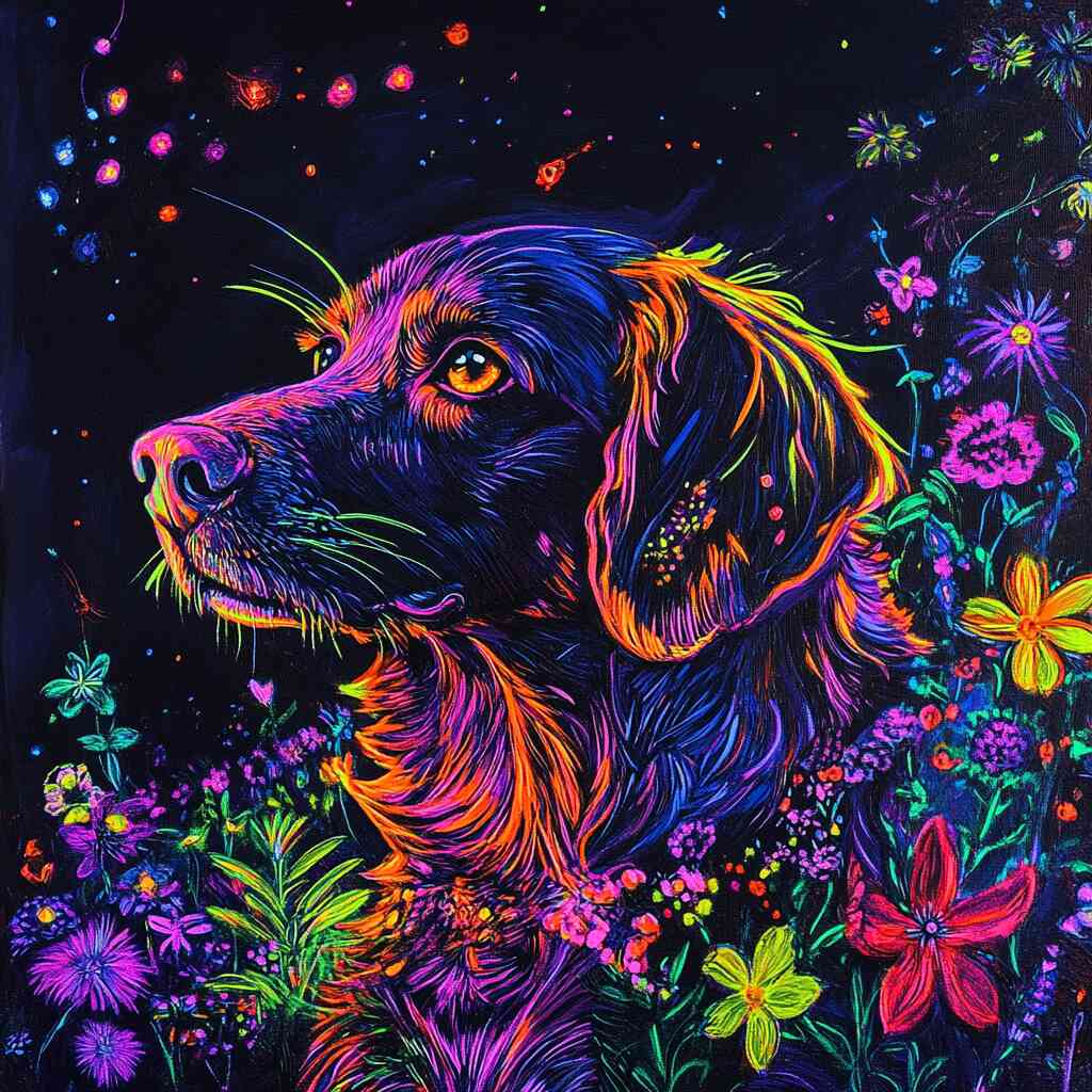 A Dog's Luminous Dreams — Diamond Painting Kit design