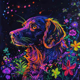 A Dog's Luminous Dreams — Diamond Painting Kit design
