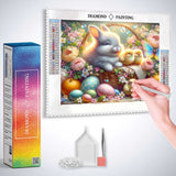 Bunny and Chick in a Basket — Diamond Painting Kit, product view 3