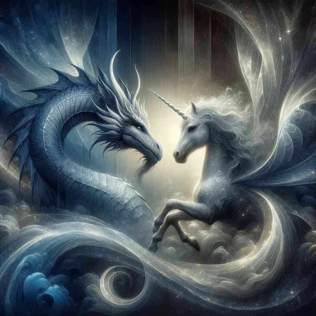 Dragon and Unicorn — Diamond Painting Kit design