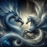 Dragon and Unicorn — Diamond Painting Kit design