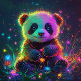 Panda in a World of Lights — Diamond Painting Kit design