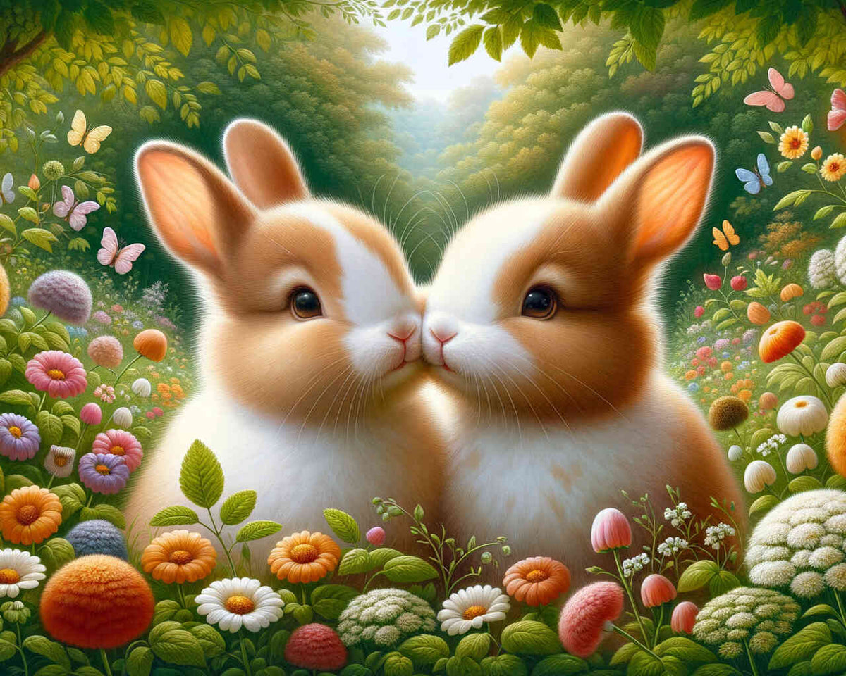 Bunny Siblings — Diamond Painting Kit design