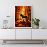 Graceful black horse — Diamond Painting Kit, product view 2