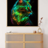 Neon Green Cat — AB Diamond Painting Kit, product view 3