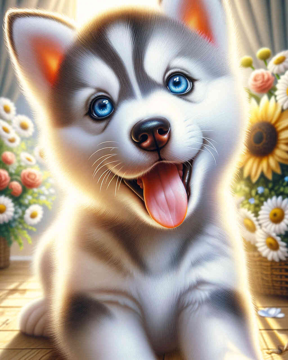Husky puppy happy — Diamond Painting Kit design