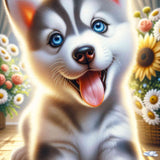Husky puppy happy — Diamond Painting Kit design