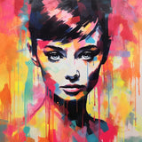 Pop portrait of Audrey Hepburn — Diamond Painting Kit design