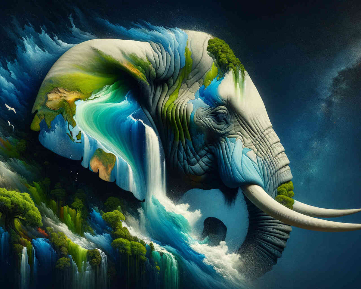 In the face of the bull elephant — Diamond Painting Kit design