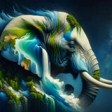 In the face of the bull elephant — Diamond Painting Kit design
