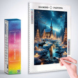 Church in Winter, Elks — Diamond Painting Kit, product view 3