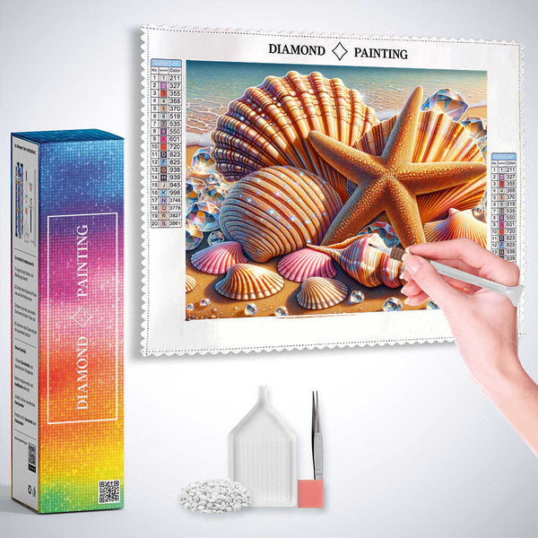 Starfish and Seashell — Diamond Painting Kit, product view 3