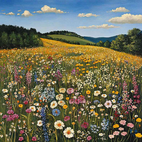 Wildflowers in the Summer Breeze — Diamond Painting Kit design