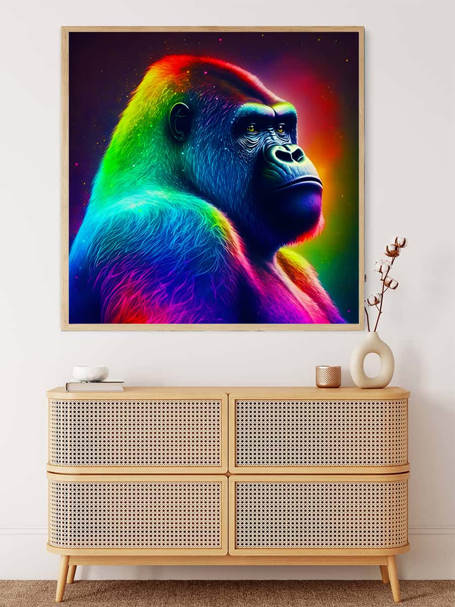 Neon Gorilla — AB Diamond Painting Kit, product view 3